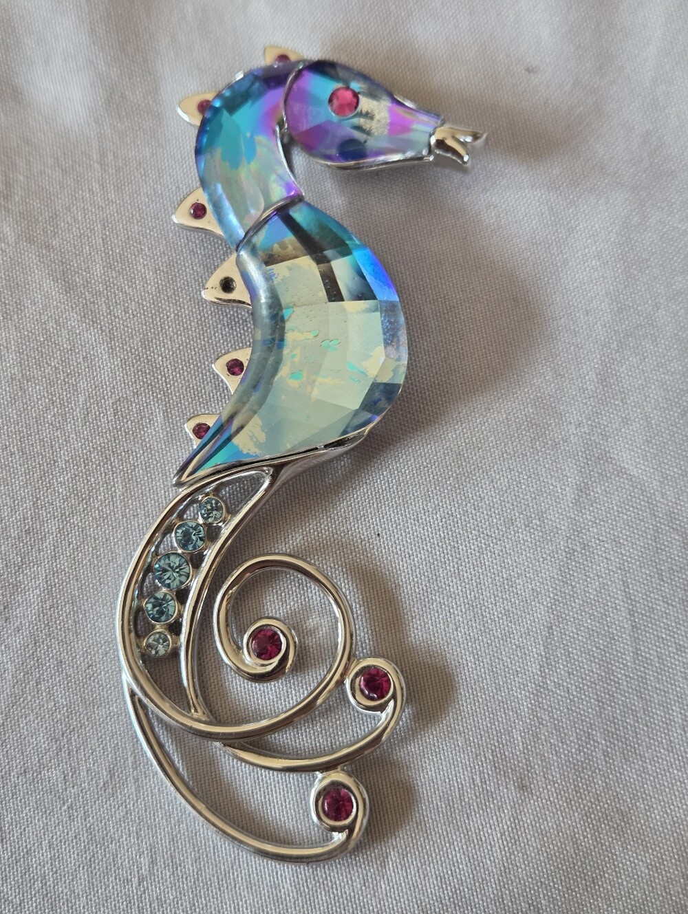 Swarovski Crystal Seahorse Brooch